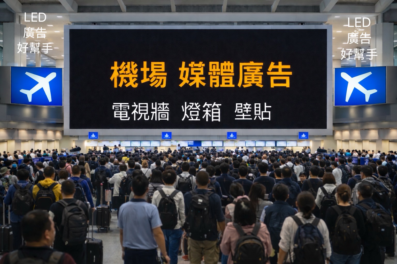 You are currently viewing 機場廣告！企業與商品活動 為什麼要在機場投放LED電視牆廣告？