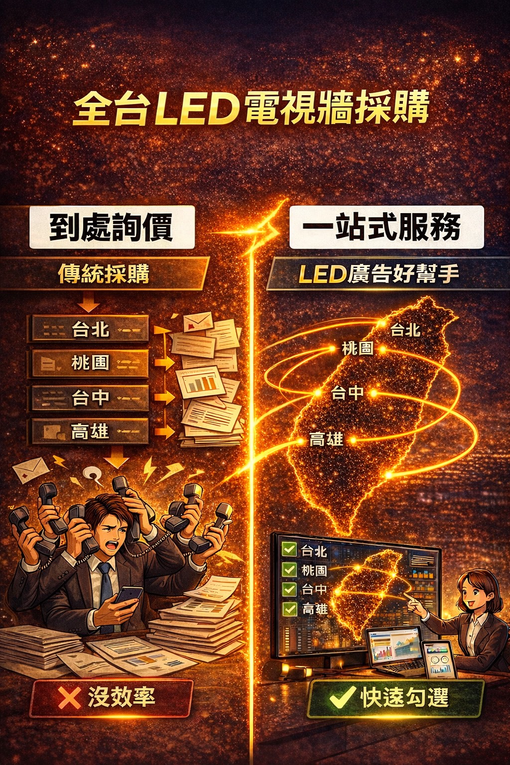 You are currently viewing LED 廣告好幫手與傳統 LED 廣告採購的差異