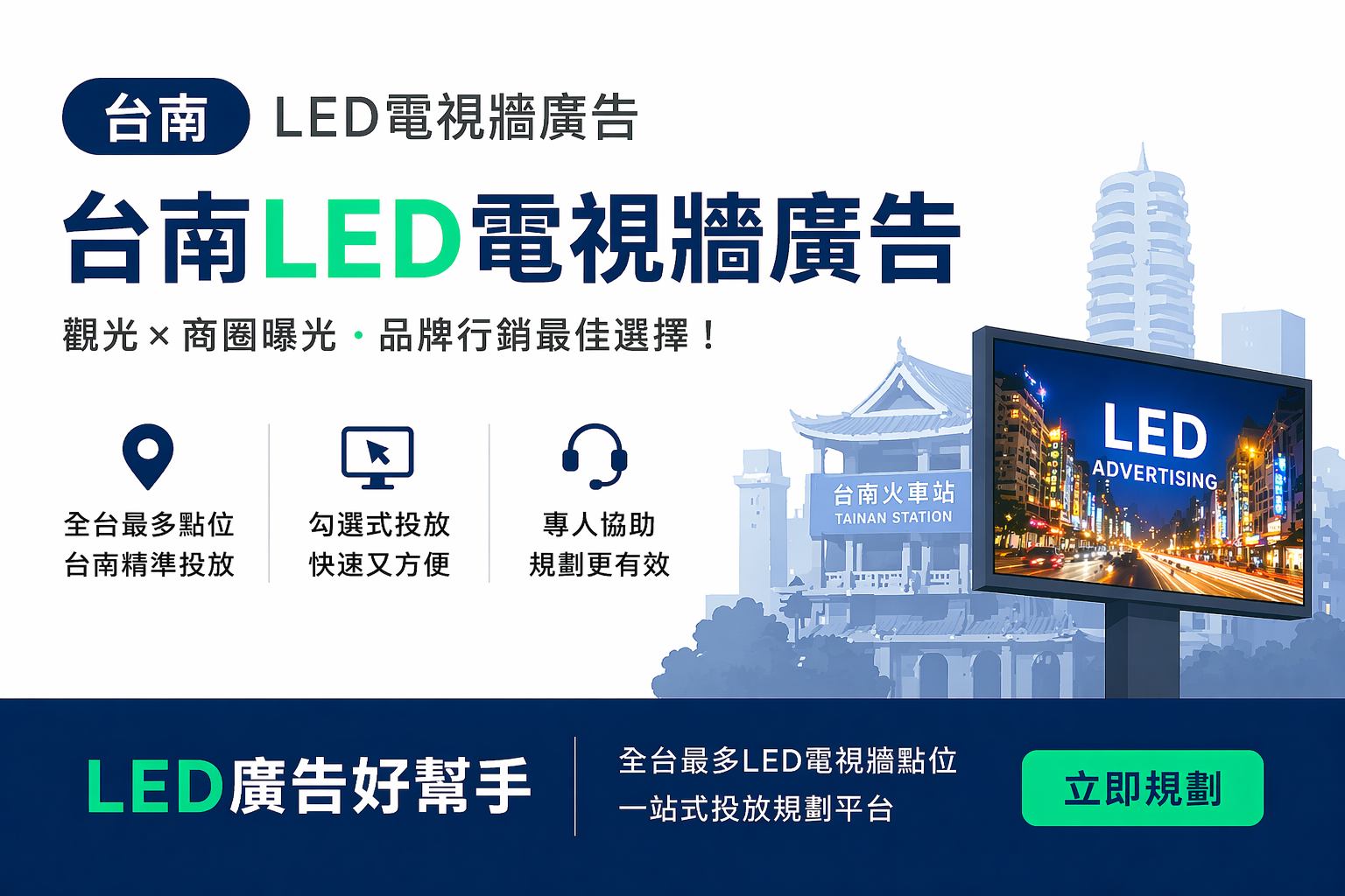 You are currently viewing 台南LED電視牆廣告怎麼投？ 觀光＋商圈曝光策略一次看懂