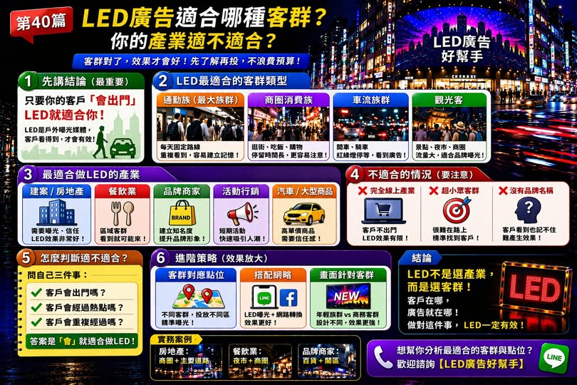 You are currently viewing LED廣告適合哪種客群？ 你的產業適不適合？