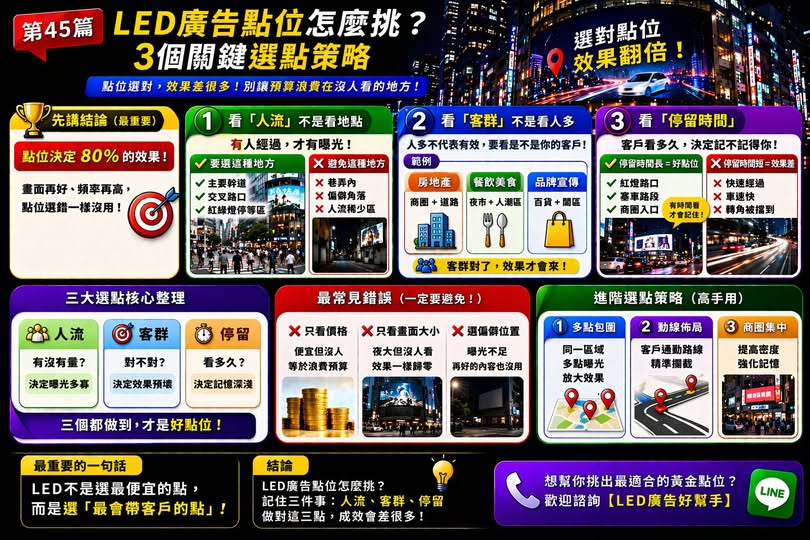 You are currently viewing LED廣告點位怎麼挑？ 3個關鍵選點策略