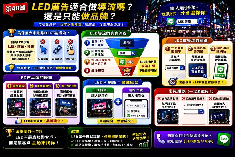 You are currently viewing LED廣告適合做導流嗎？ 還是只能做品牌？
