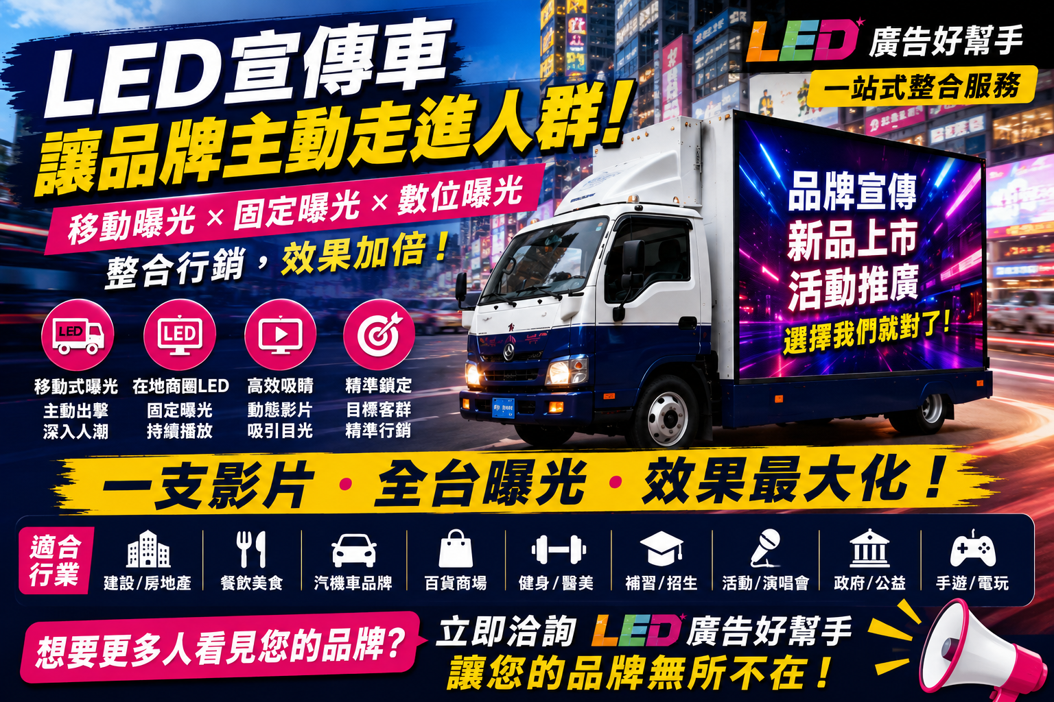 You are currently viewing 為什麼愈來愈多品牌選擇 LED 移動宣傳車？ 因為真正的曝光，不只是被看見， 而是被記住！