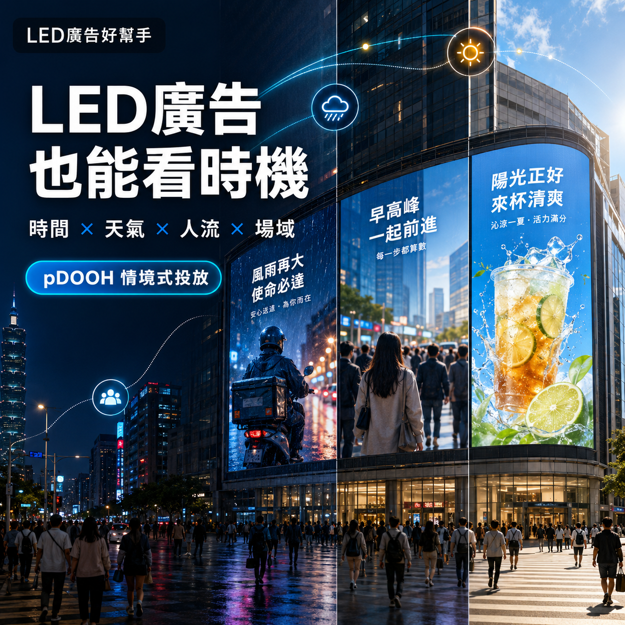 You are currently viewing LED廣告也能看時間、天氣再播放？認識pDOOH程序化數位戶外廣告